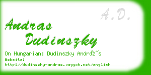 andras dudinszky business card